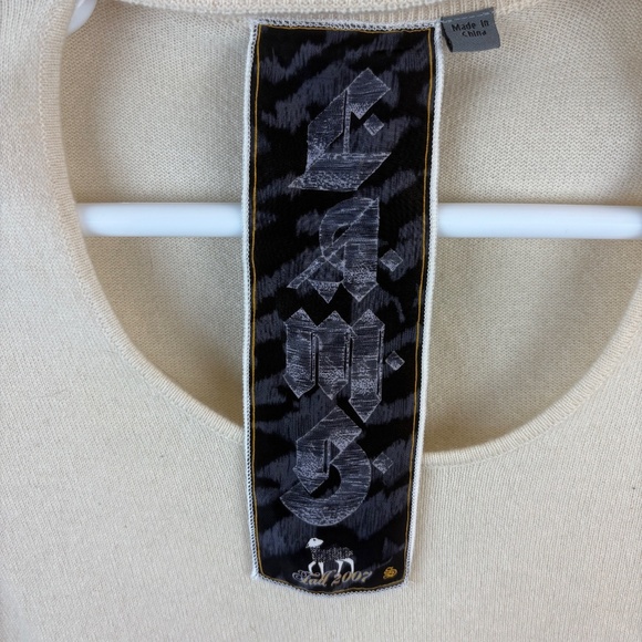 L.A.M.B. Gwen Stefani Cashmere Cut Out Ivory Sweater - Picture 3 of 7